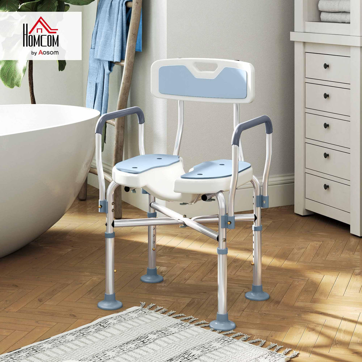 Padded Shower Chair with Arms and Back M18152