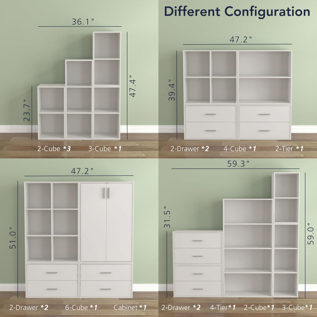 2-Drawer Wooden Stackable Storage Drawers V52889