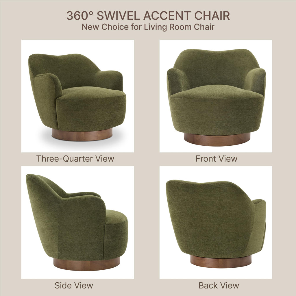 Green Swivel Accent Chair Set of 2 F728