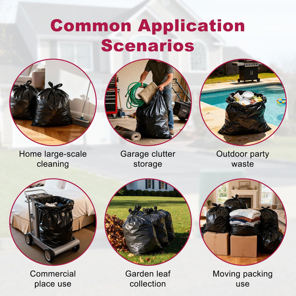 40-45 Gallon Heavy Duty Trash Bags, Pack of 100 W252956