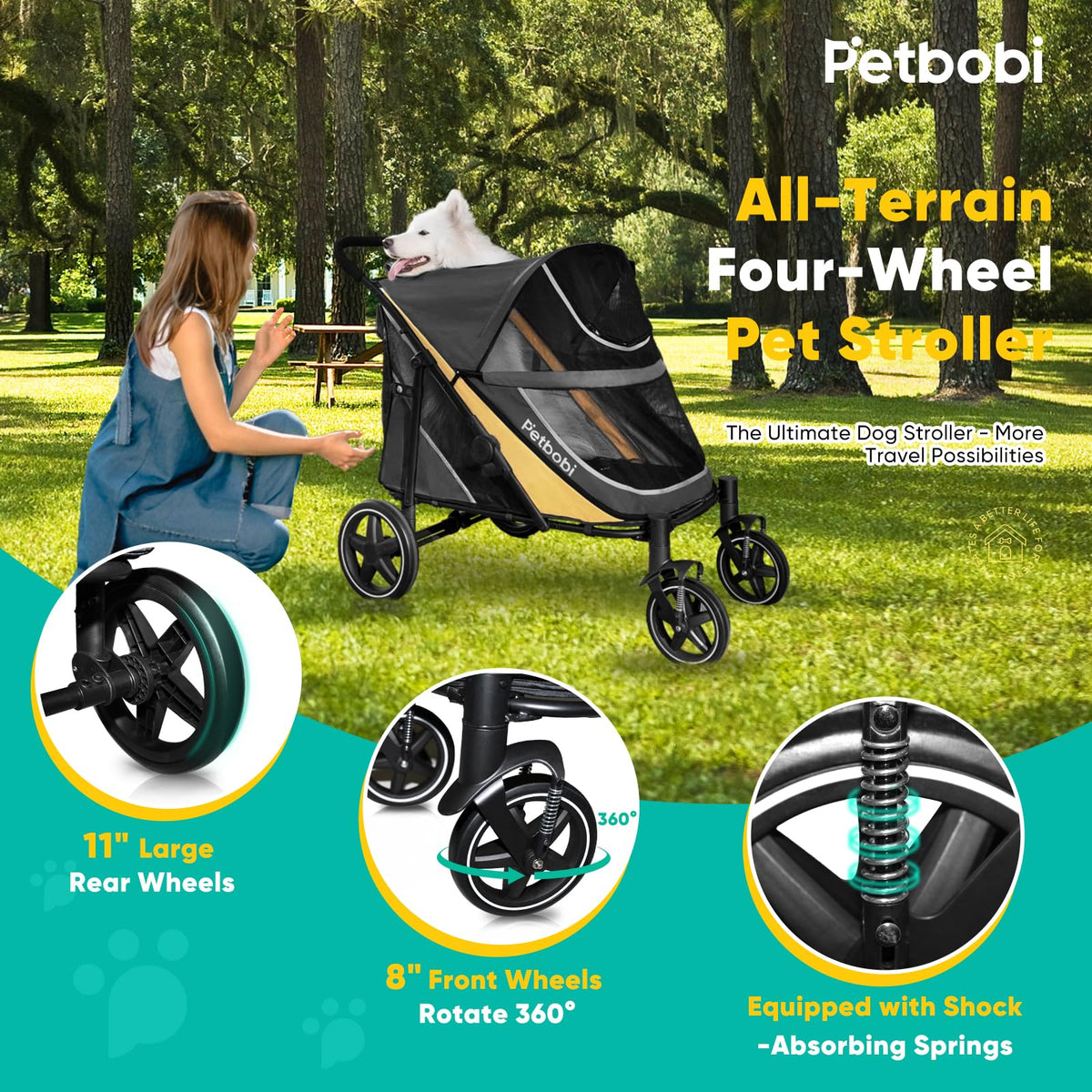Dog Stroller for Large Medium Dogs up to 80 lbs Z682125