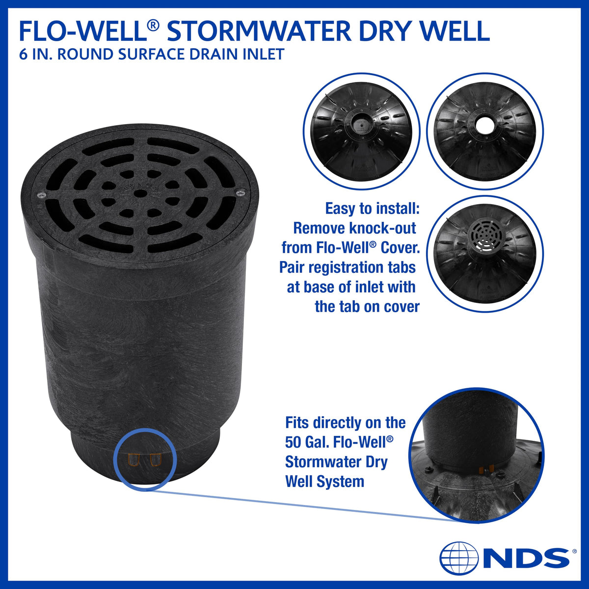 50 Gal. Flo Stormwater Dry Well System Kit with 3 Side Panels & 1 Cover H985142