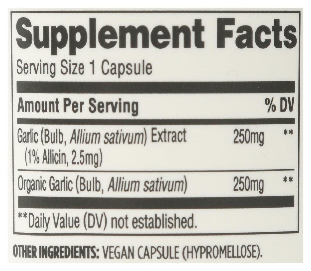 Garlic Vegan Capsules 60 Count P72094