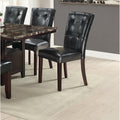 Black Faux Leather Tufted Parson Chairs Set of 2 A2073