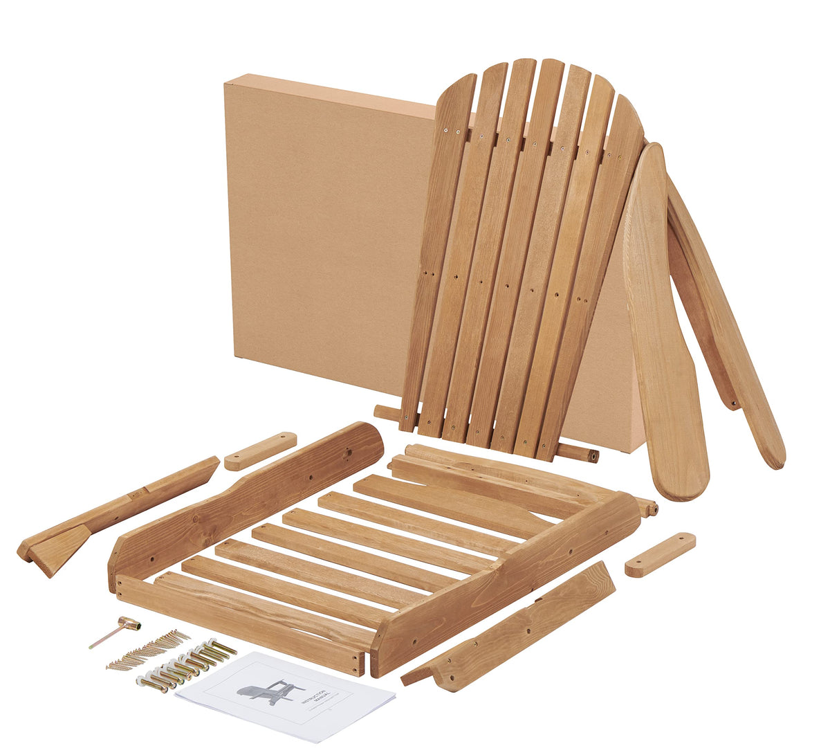 Wooden Folding Adirondack Chair Set of 2 Solid Cedar Light Brown X465384