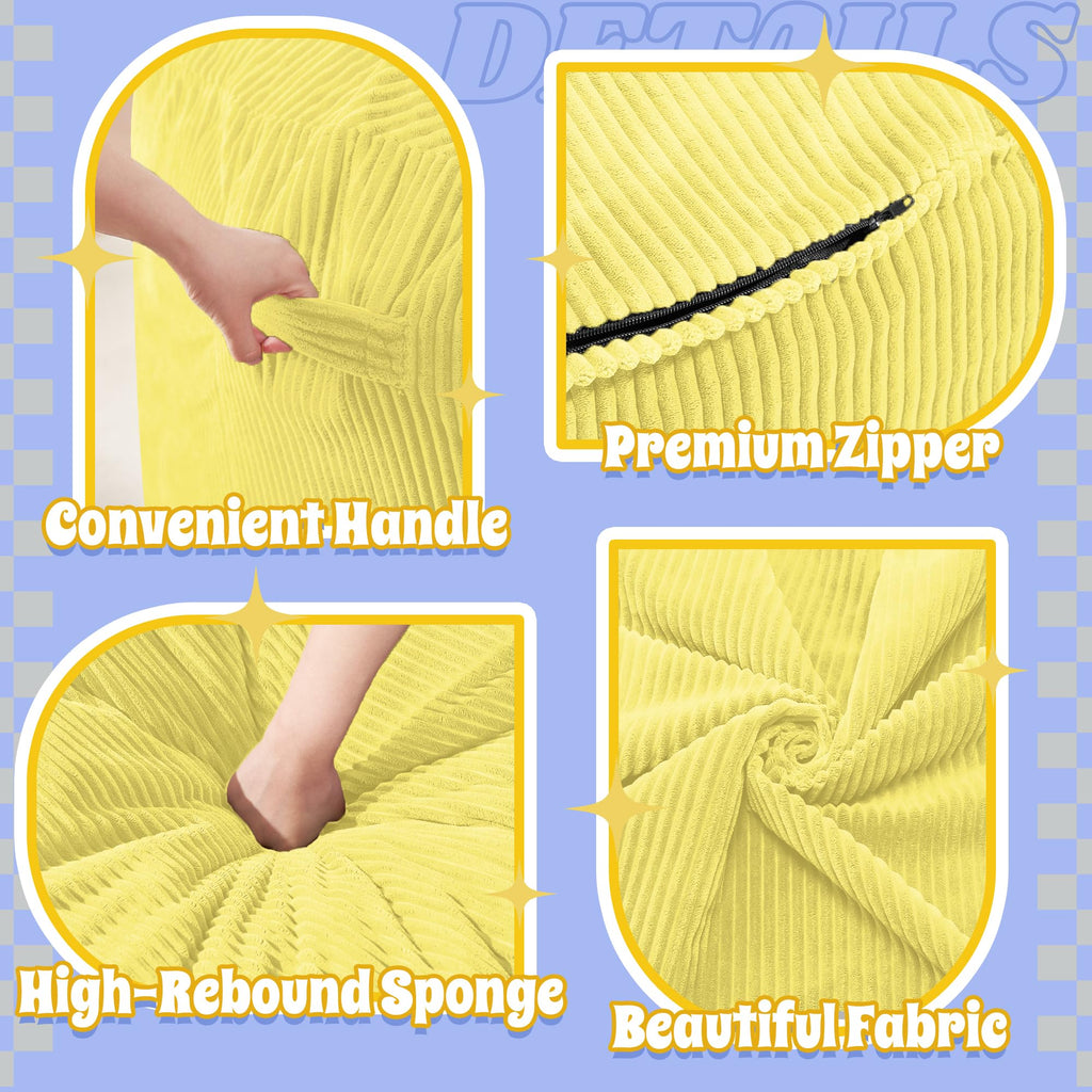 3FT Memory Foam Corduroy Bean Bag Chair U998