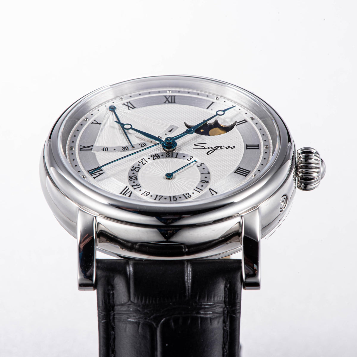 40mm Brown Leather Automatic Mechanical Mens Wrist Watch K859