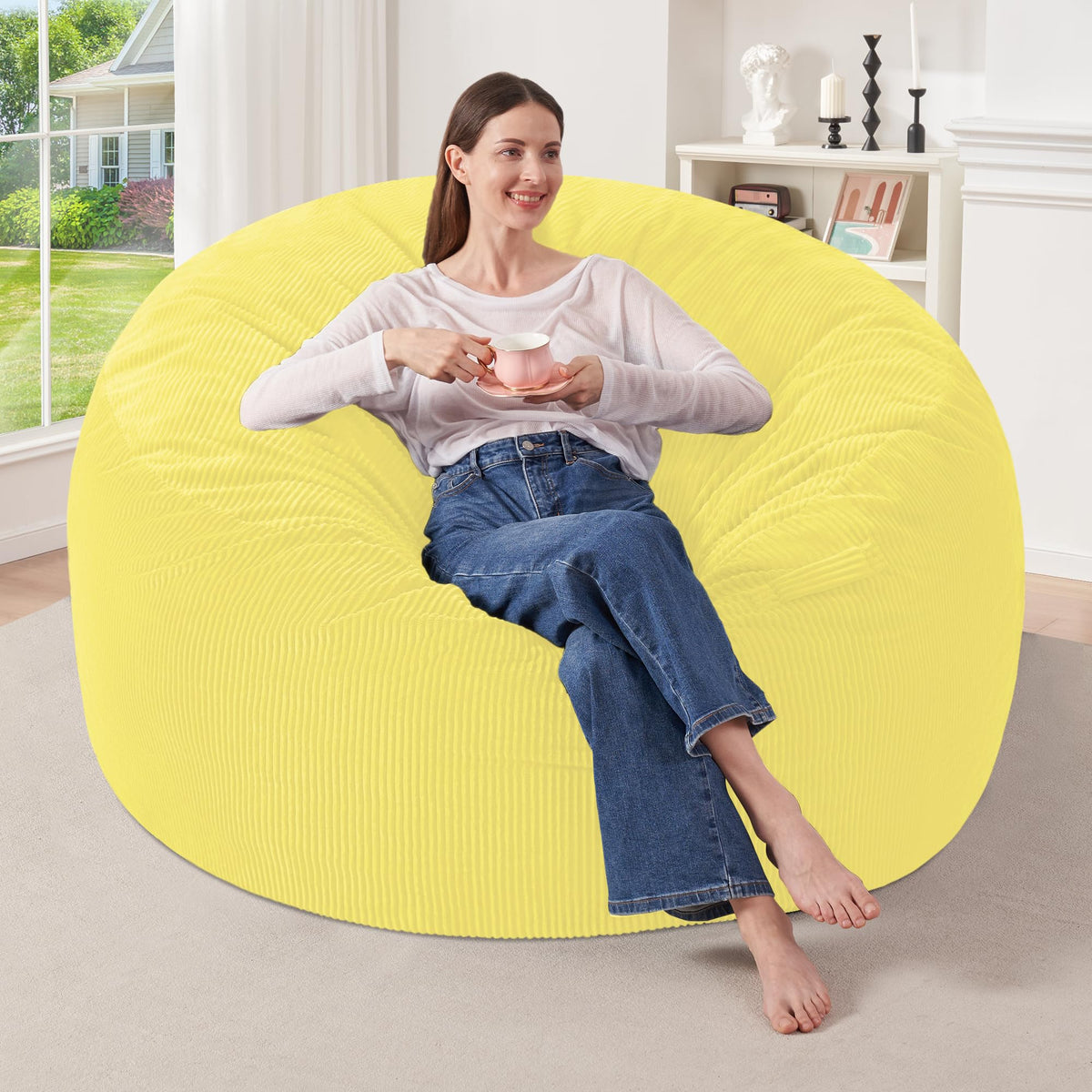 3FT Memory Foam Corduroy Bean Bag Chair U998