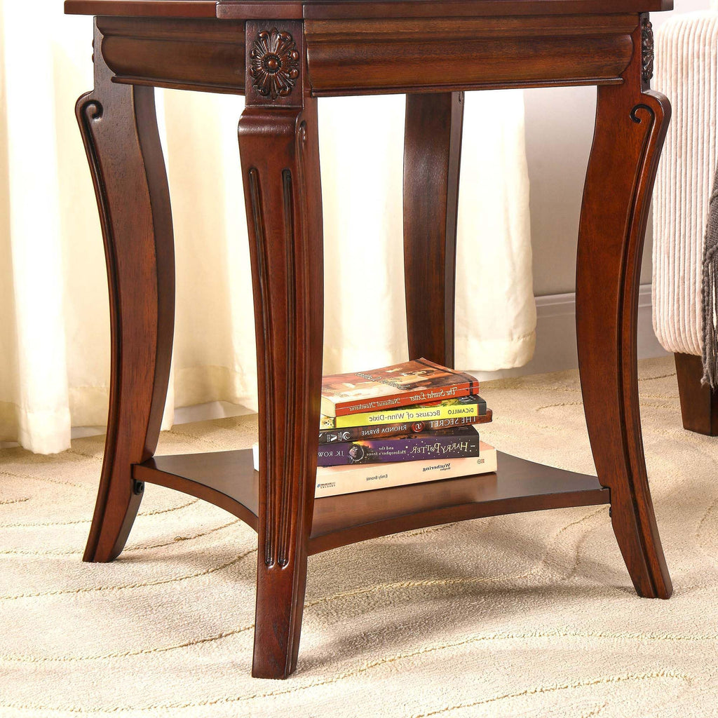 Set of 2 Solid Wood End Table A93620