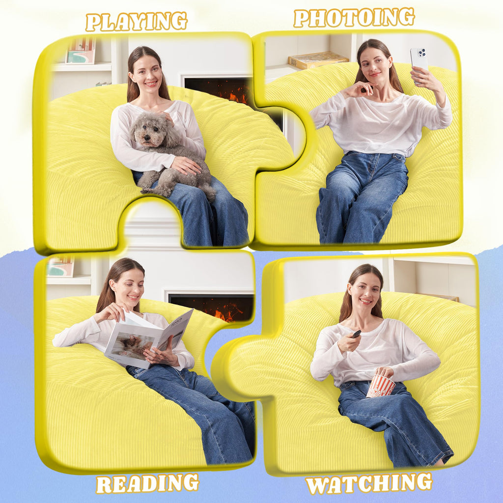 3FT Memory Foam Corduroy Bean Bag Chair U998