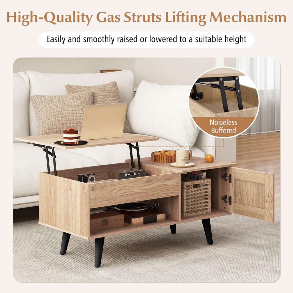 Lift Top Coffee Table with Storage and Hidden Compartment Q2793