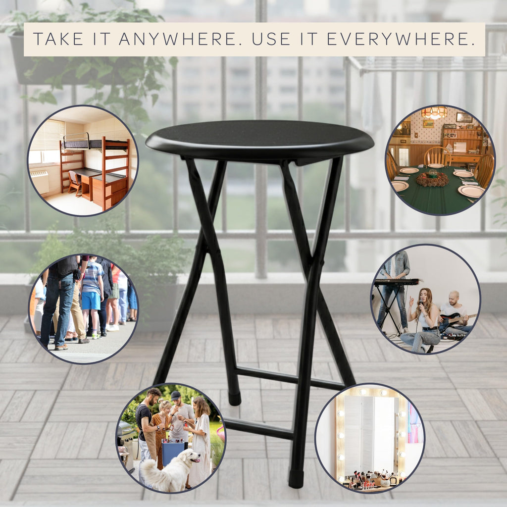 Folding Backless Stool 18-Inch 225lb Capacity S7344