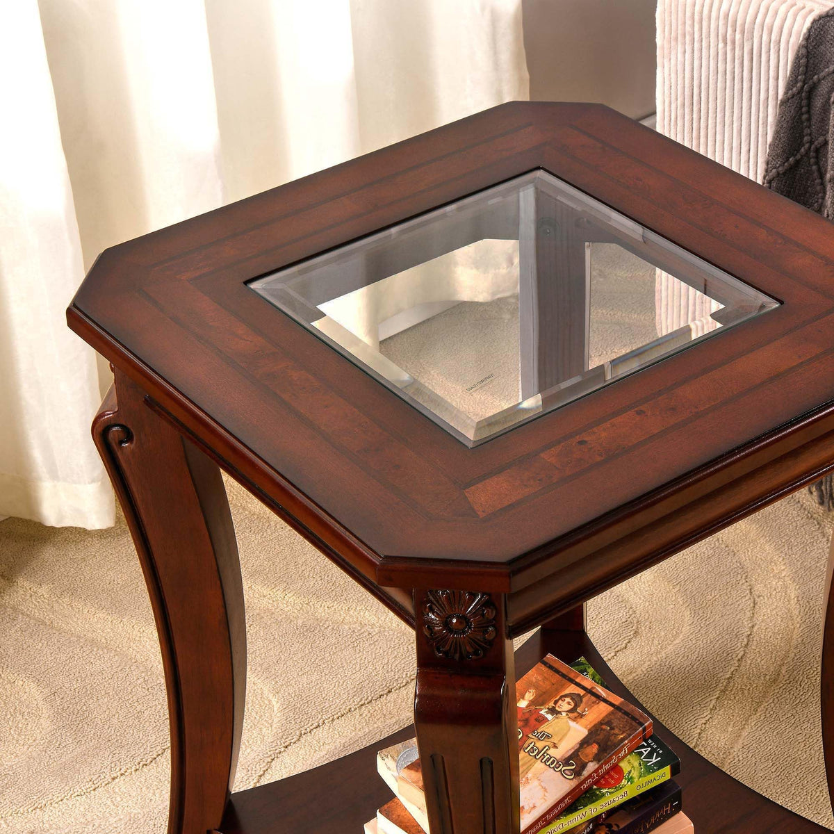 Set of 2 Solid Wood End Table A93620