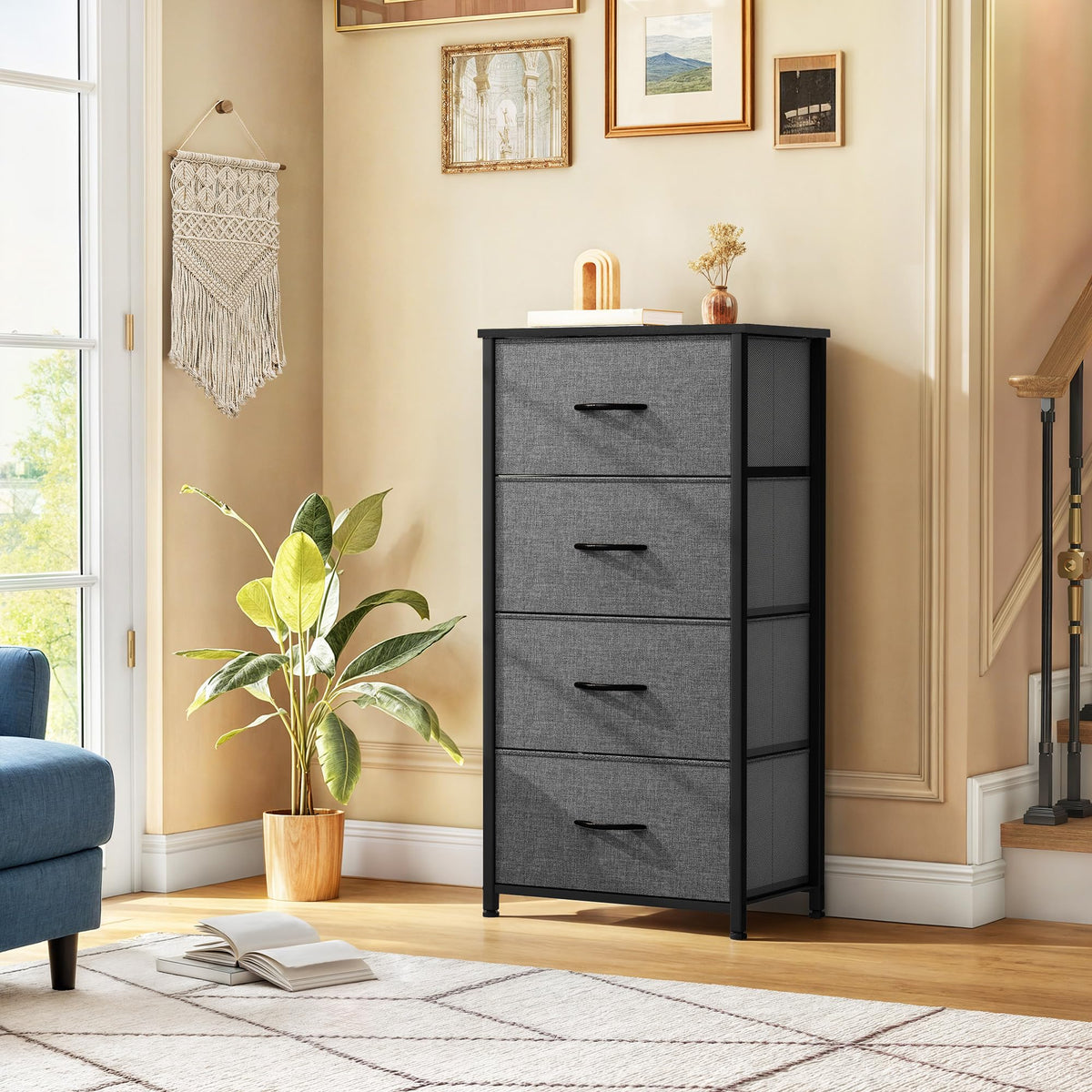 4 Drawer Fabric Dresser V86040