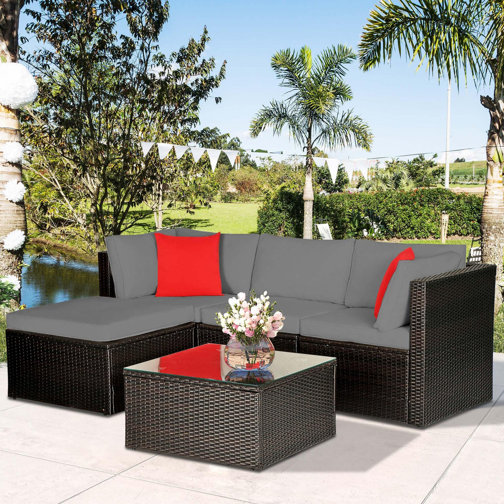 Waterproof Outdoor Couch Cushions 4 Seat Dark Grey Y781455