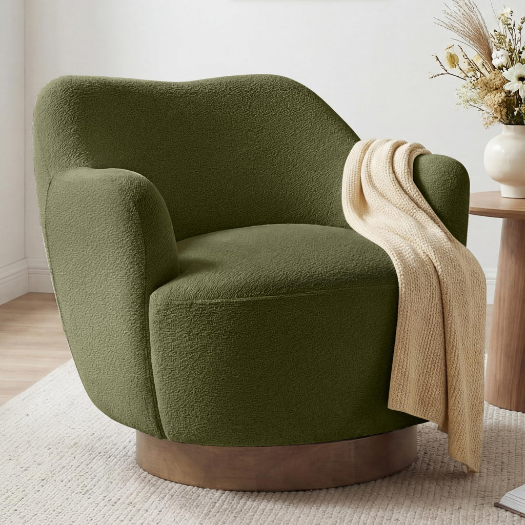 Green Swivel Accent Chair Set of 2 F728