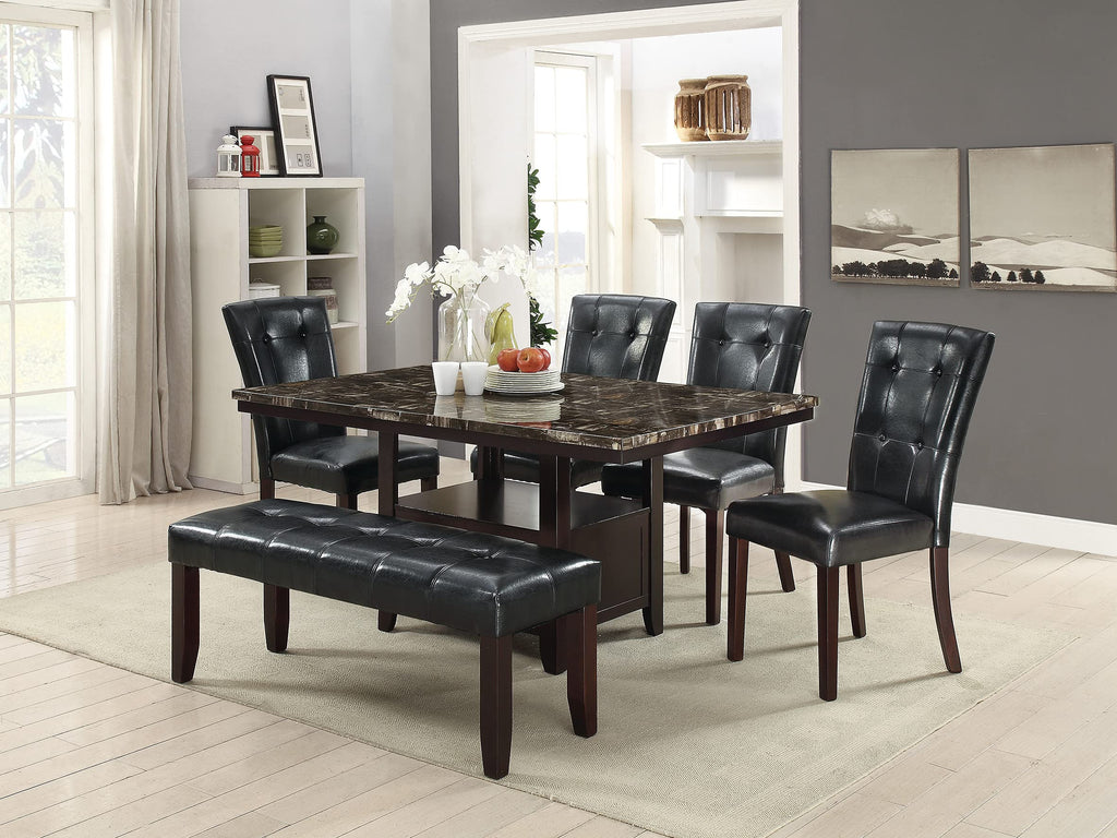 Black Faux Leather Tufted Parson Chairs Set of 2 A2073