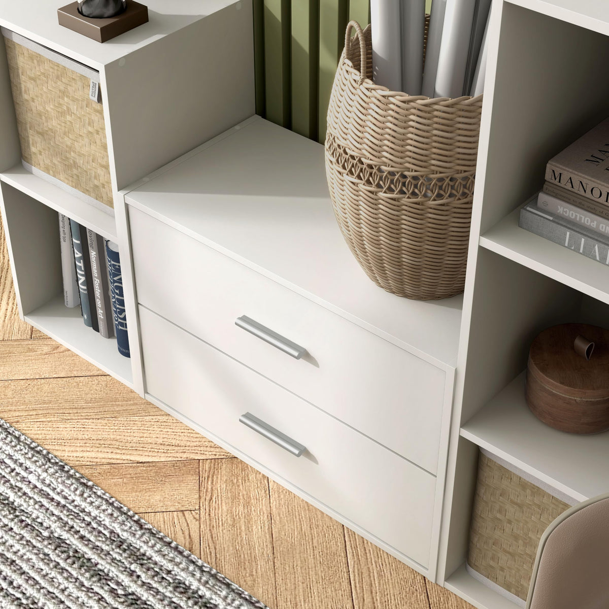 2-Drawer Wooden Stackable Storage Drawers V52889