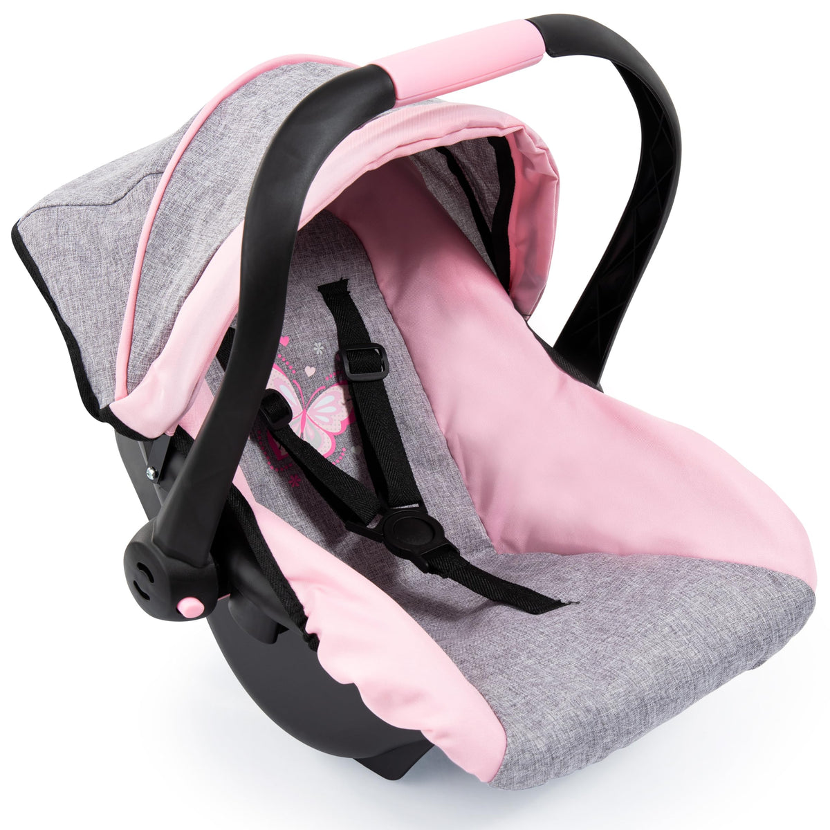 Pink Grey Doll Car Seat with Cover V3188
