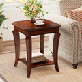 Vintage Wood End Table with Storage Shelf O665