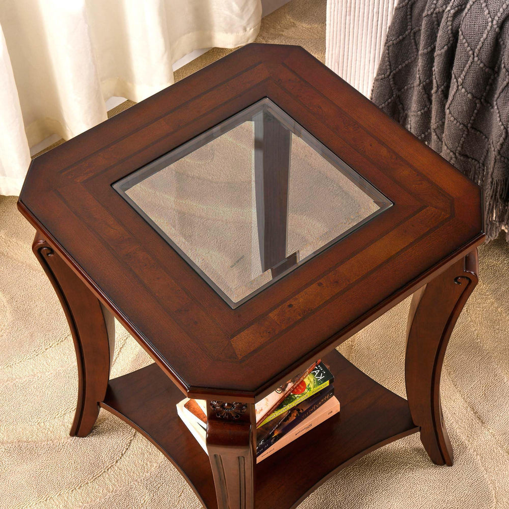 Set of 2 Solid Wood End Table A93620